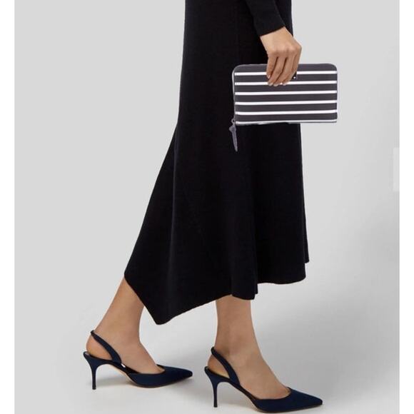 Kate Spade long zip around wallet -black & white stripes - Picture 10 of 10